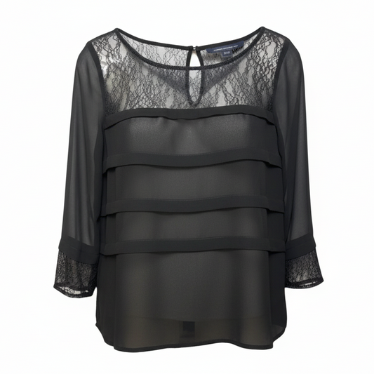 Top 3/4 Sleeve By French Connection In Black, Size: 6