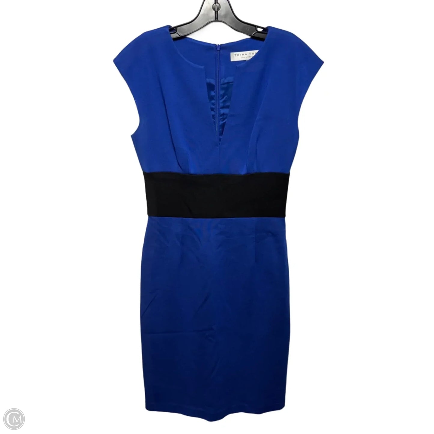 Colorblock Sheath Dress By Trina Turk In Black & Blue, Size: 6