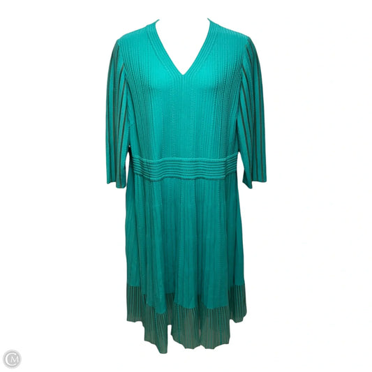 Dress Casual Midi By Ming Wang In Aqua, Size: 2x