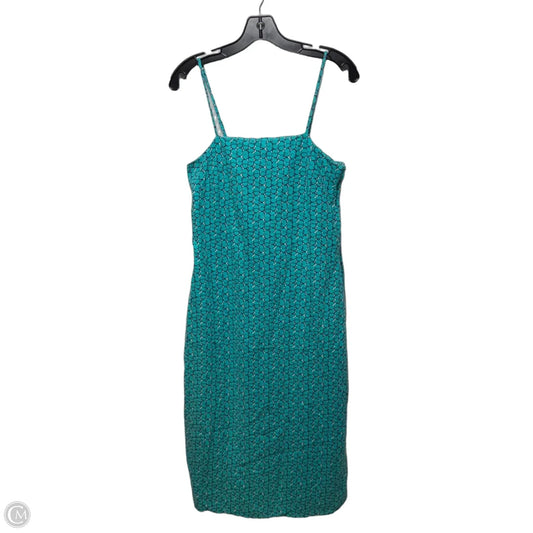 Linen Blend Strappy Midi Dress By Banana Republic In Green Mini Geo Pattern, Size: XS