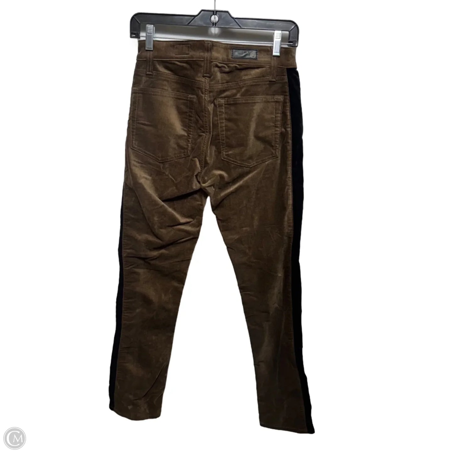 The Mari Tuxedo Stripe High Rise Straight w/ Tuxedo Stripe By Adriano Goldschmied In Black & Brown, Size: 4/27