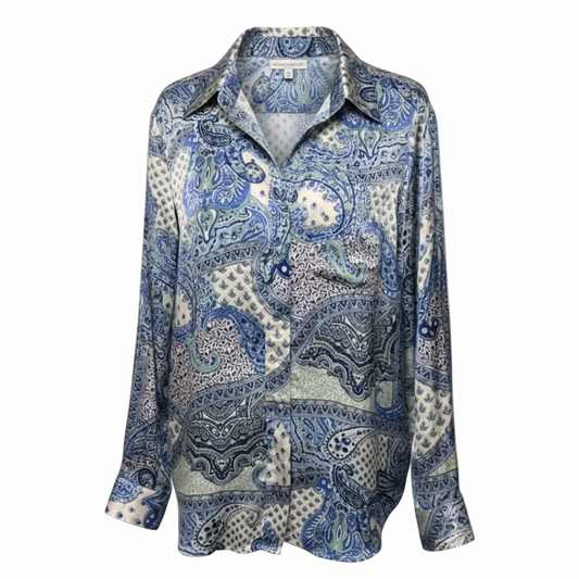 Top Long Sleeve By Maison D'Amelie In Paisley Print, Size: 1x