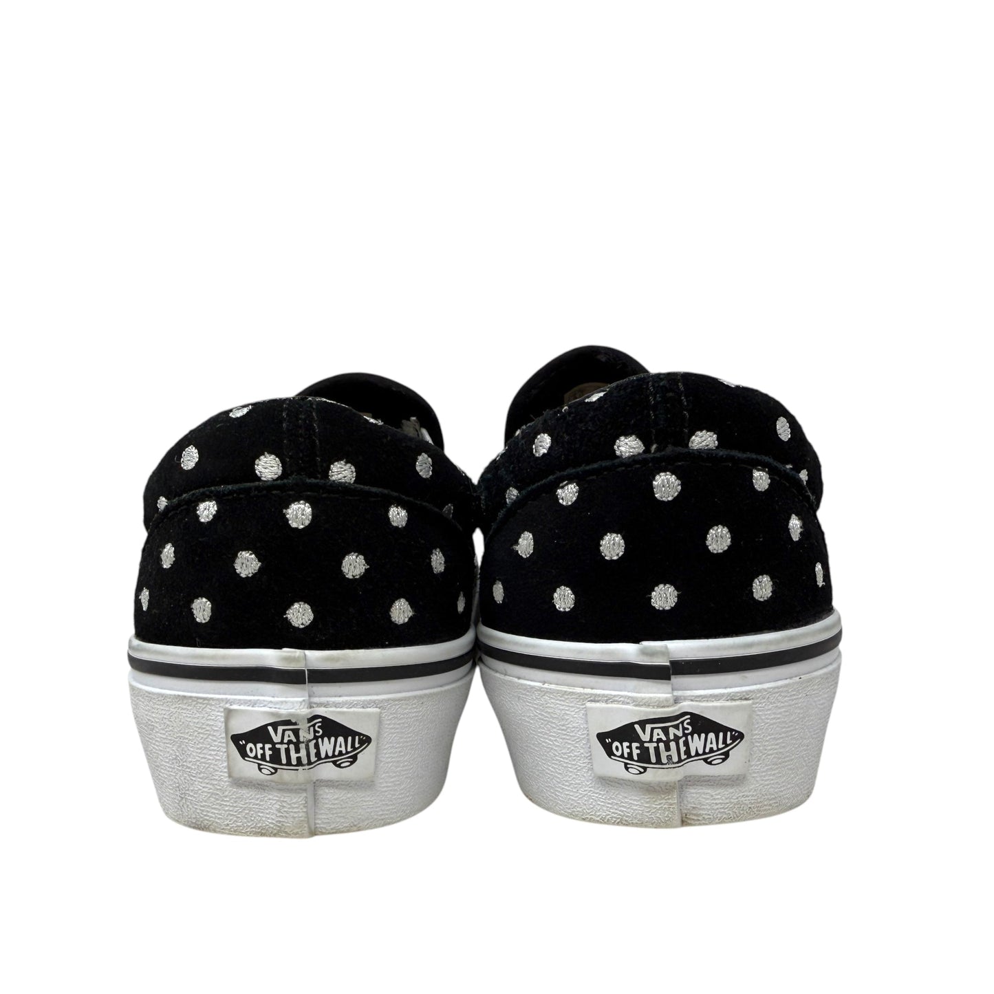 Classic Slip-On Suede 'Polka Dot' Sneakers By Vans In Black & White, Size: 9.5