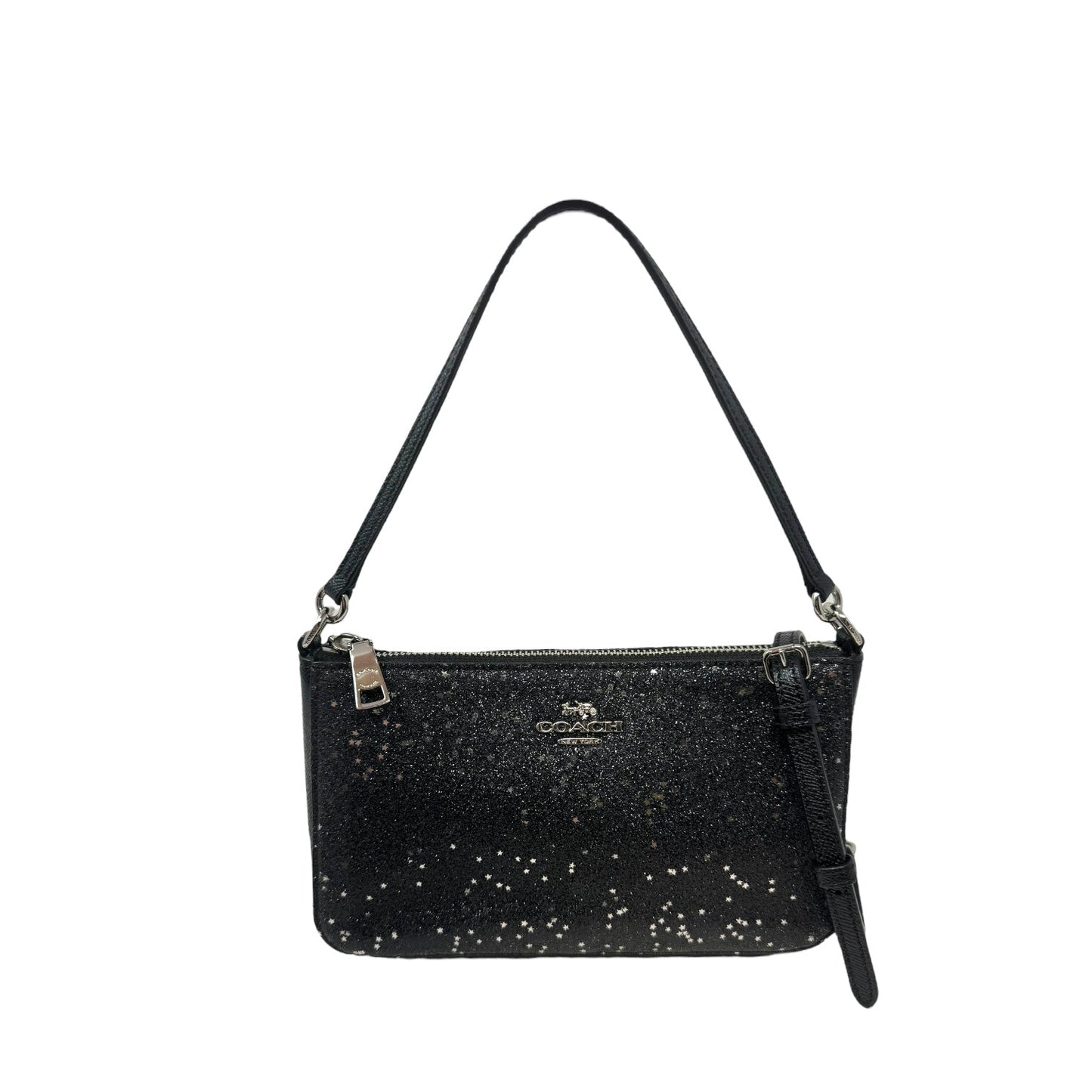 Top Handle Pouch With Star Glitter Designer By Coach  Size: Small