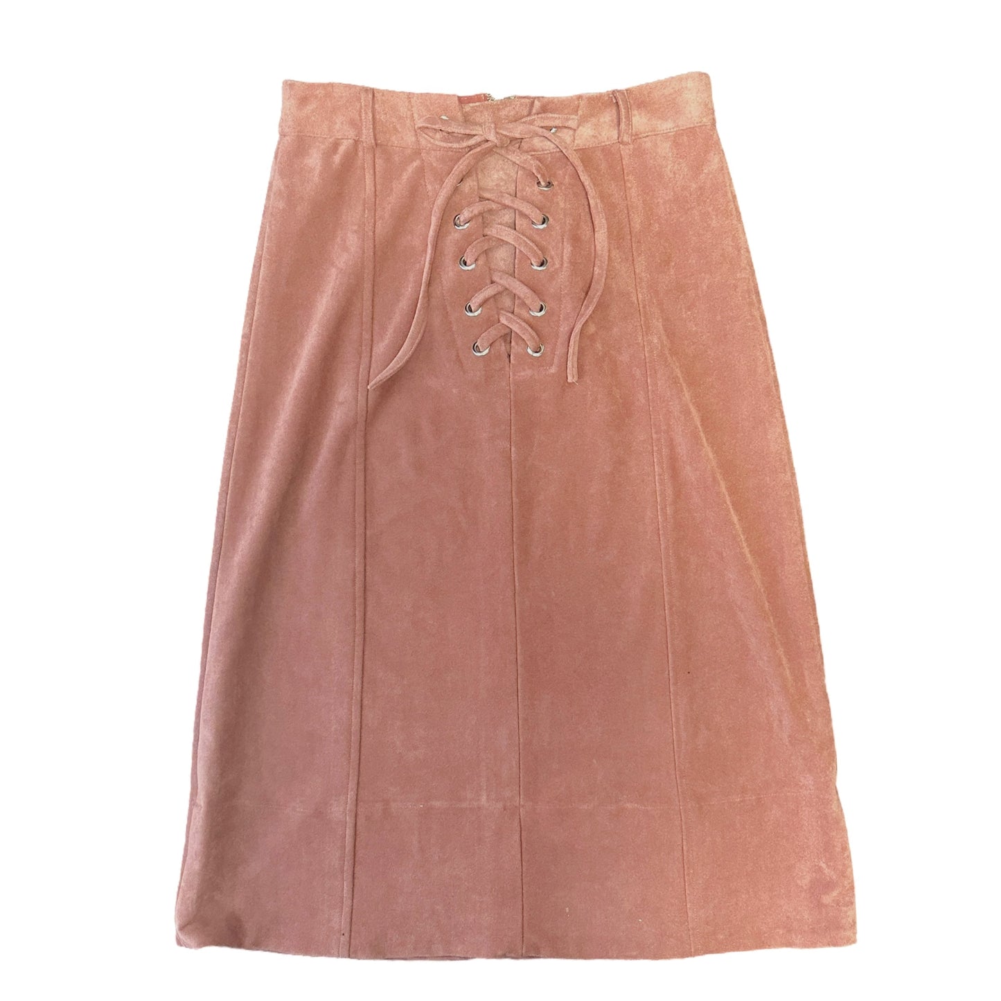 Microsuede Midi Skirt in Pink Endless Rose, Size M