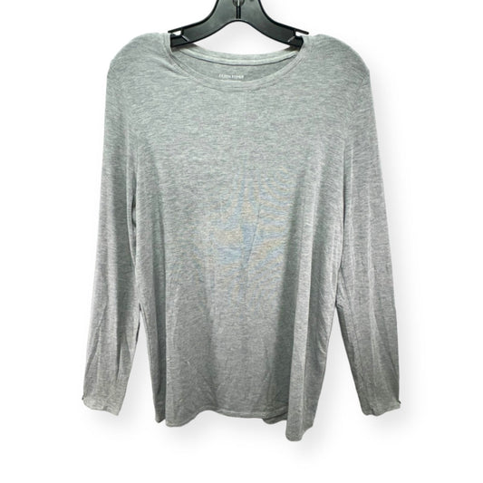 Grey Top Long Sleeve Designer Eileen Fisher, Size L