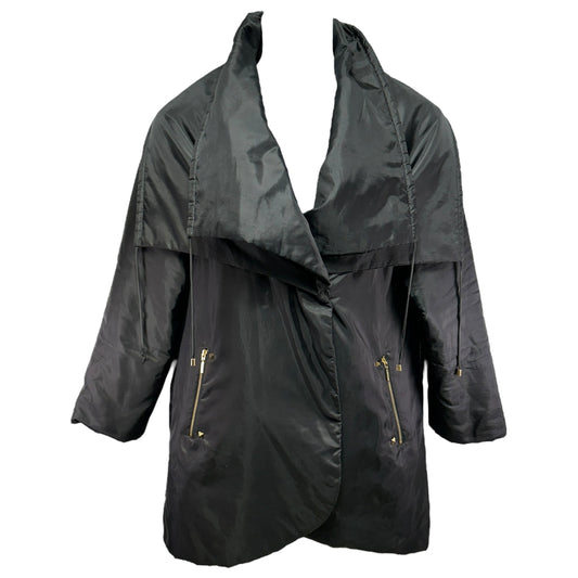 Double Collar Drawstring Parka By Black Label By Chicos In Black, Size: L (2-Brand Size)