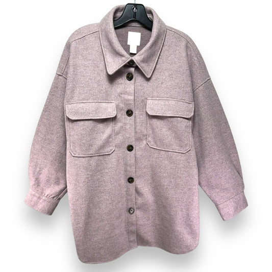 Jacket Shirt By H&m In Purple, Size: L