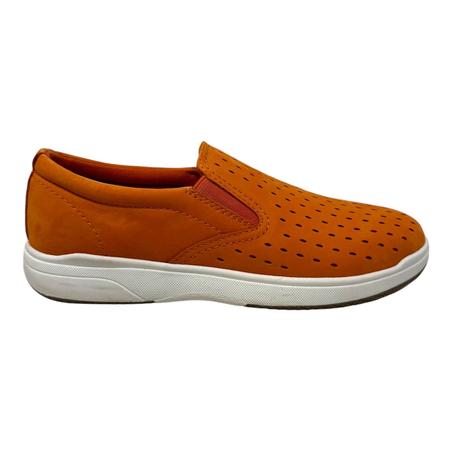 Nel Laser Cut Round Toe Slip On Shoes Sneakers By Earth In Orange, Size: 7