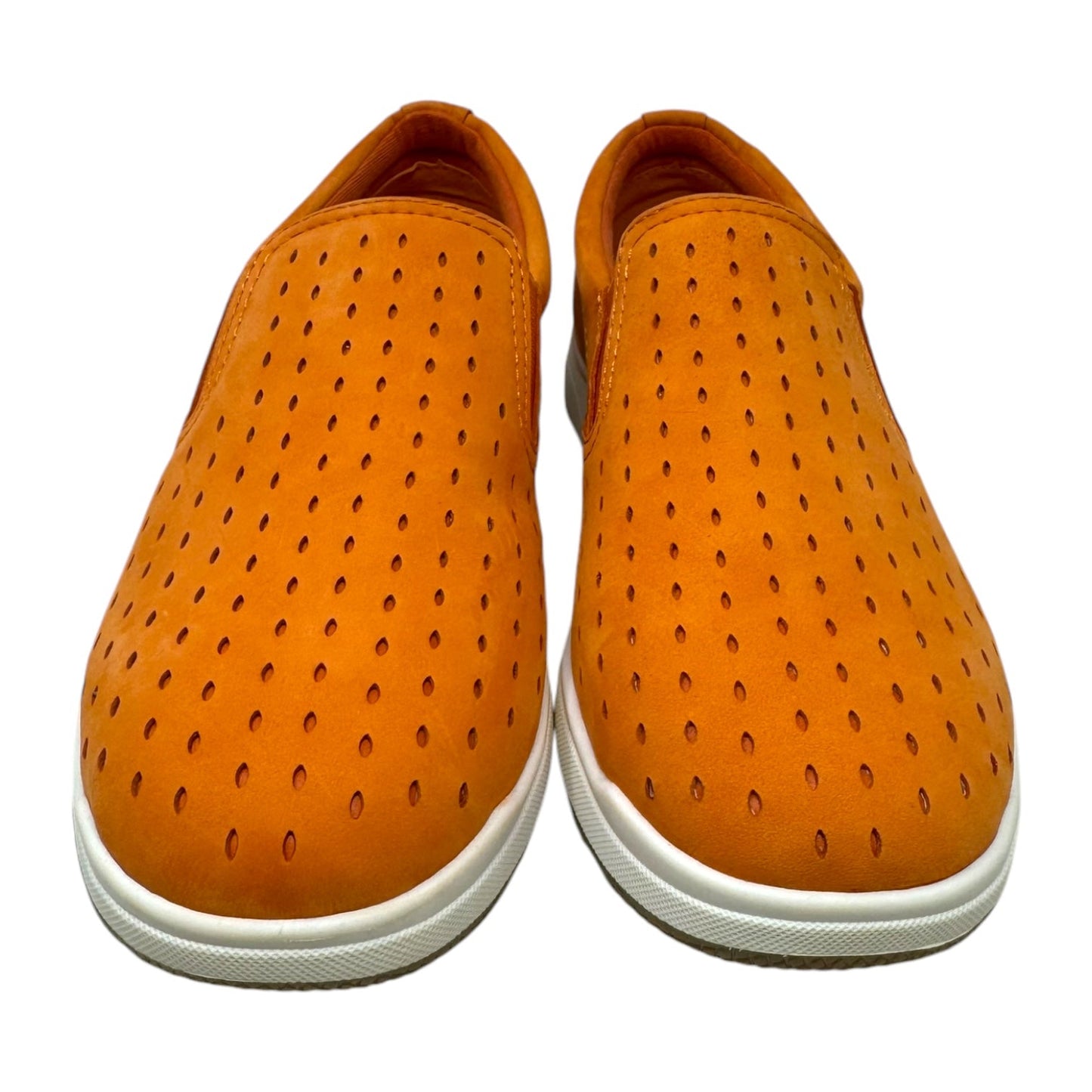 Nel Laser Cut Round Toe Slip On Shoes Sneakers By Earth In Orange, Size: 7