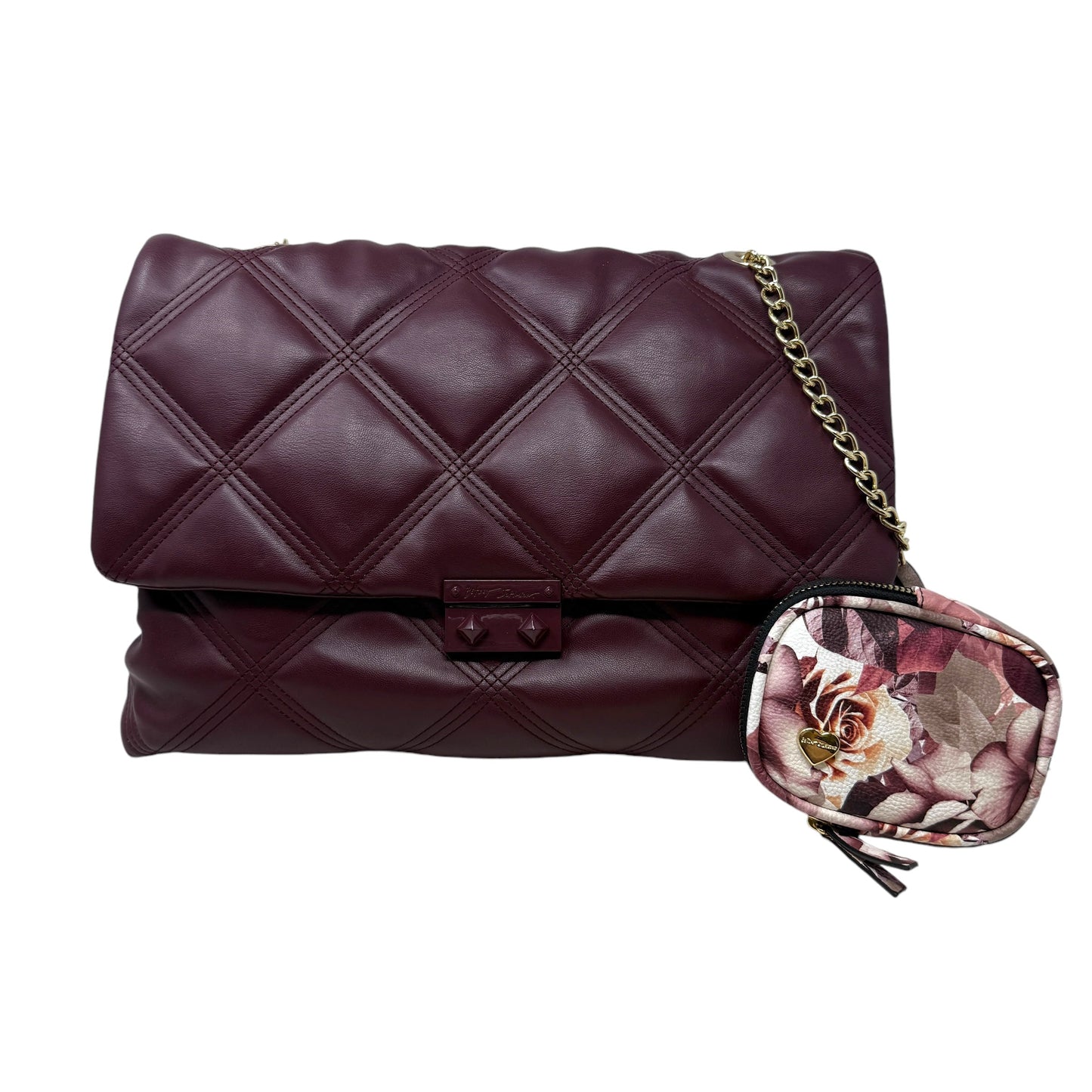 XO Feebes Crossbody Bag With Pouch By Betsey Johnson In Wine, Size: Large