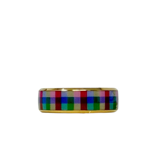 Plaid Ring Designer By Kate Spade, Size: 7