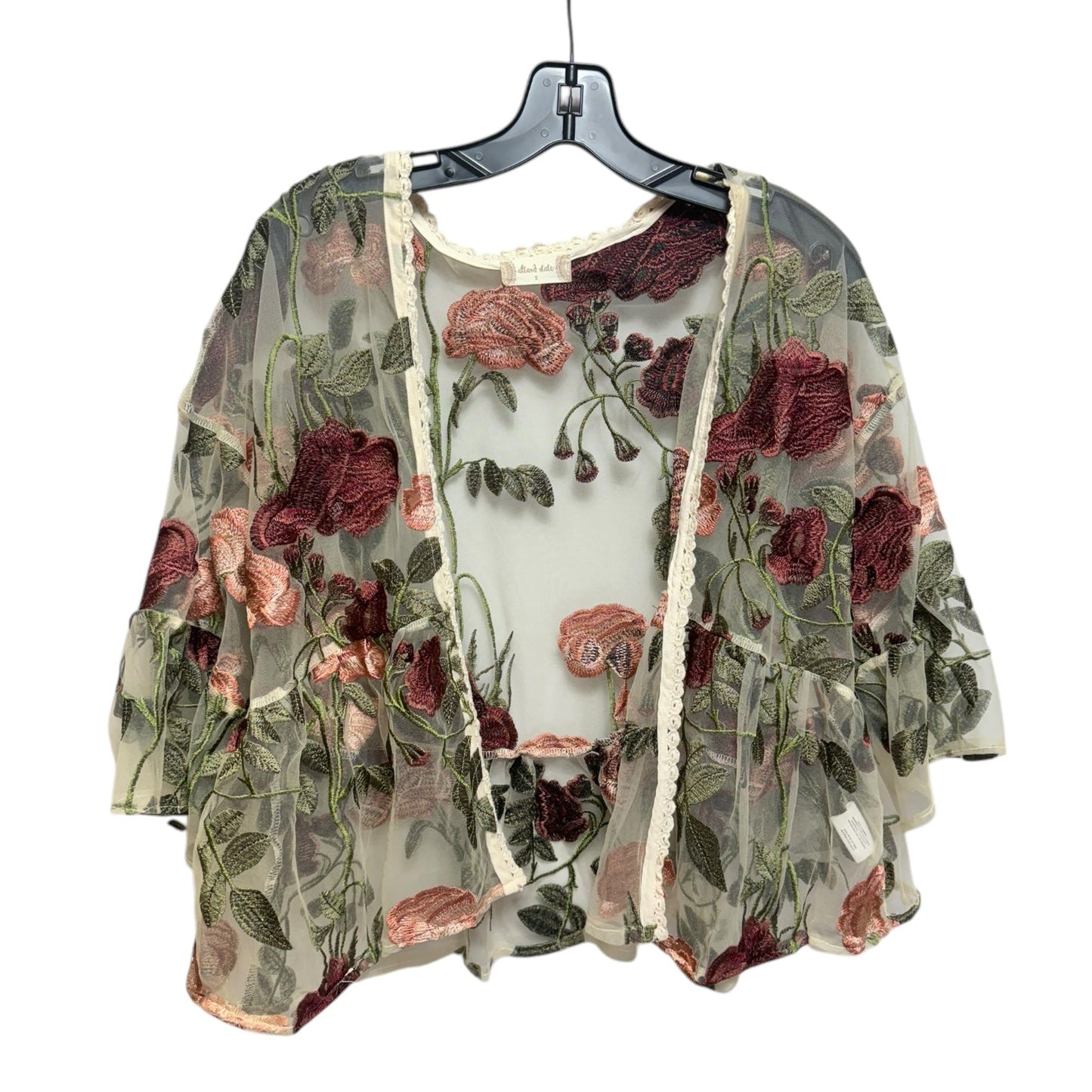 Embroidered Cardigan By Altard State In Floral Print, Size: S