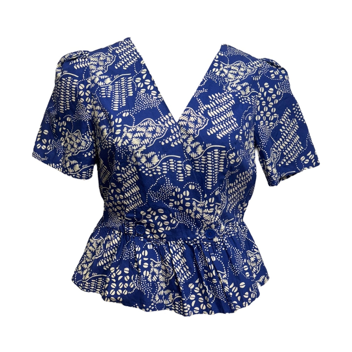 Top Short Sleeve By Atelier & Other Stories In Blue & White, Size: 8