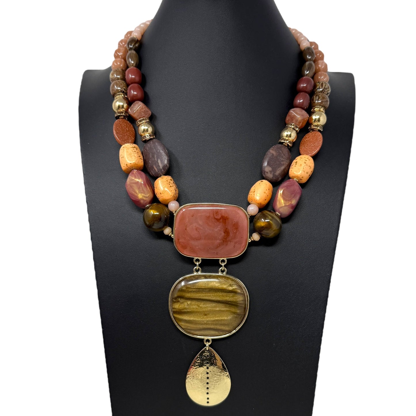 Cinnamon-Hued Bib Necklace By Chico’s