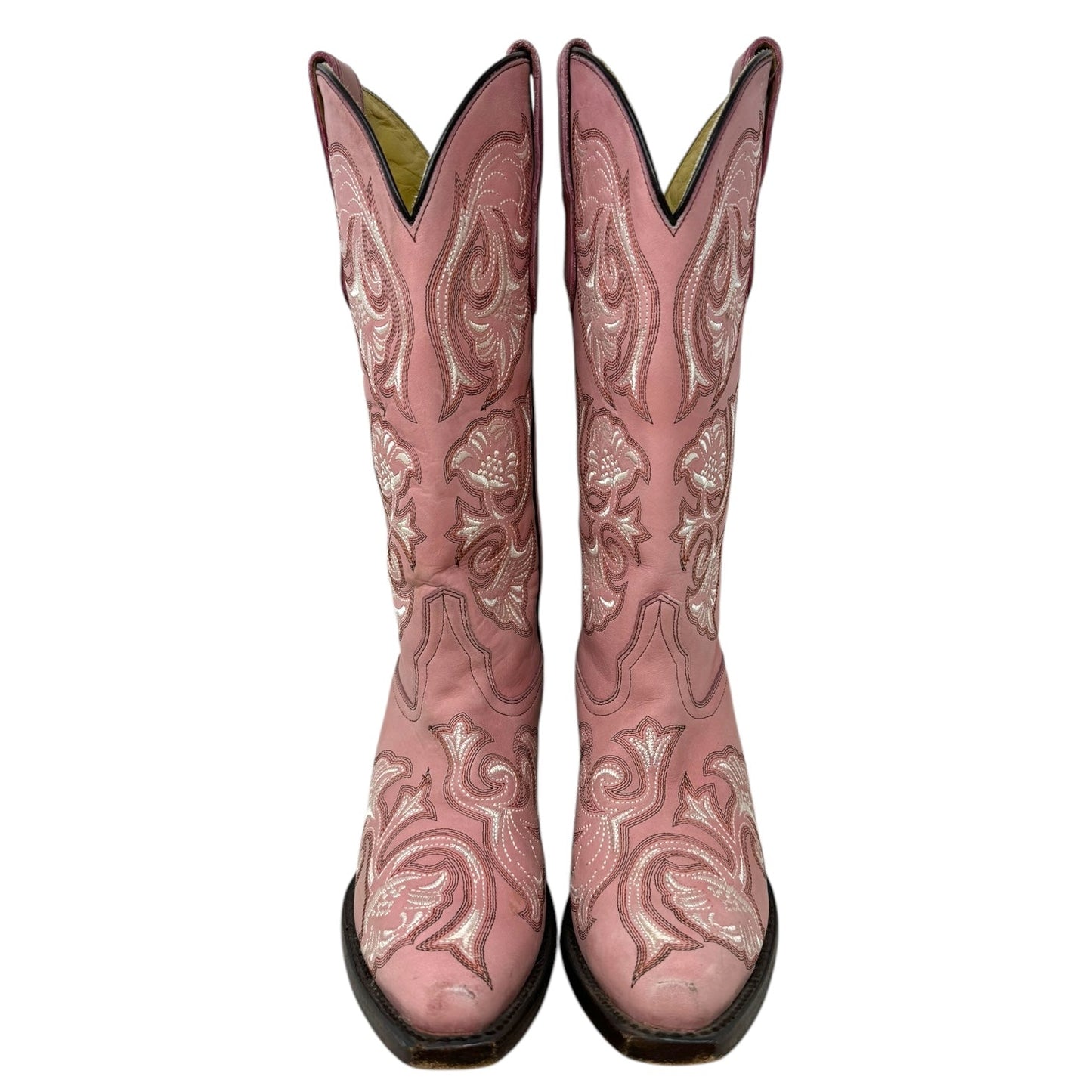 Pink Embroidery Snip Toe Boots Western By Corral In Pink, Size: 7