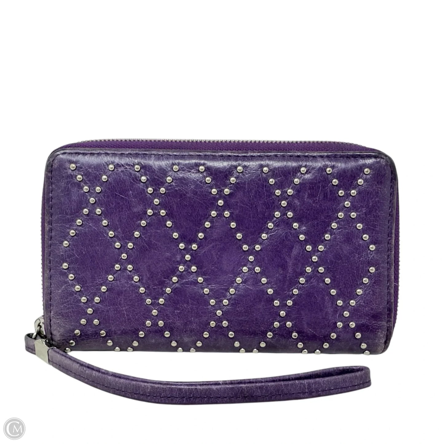 Studded Leather Wristlet Wallet By Hobo Intl, Size: Small