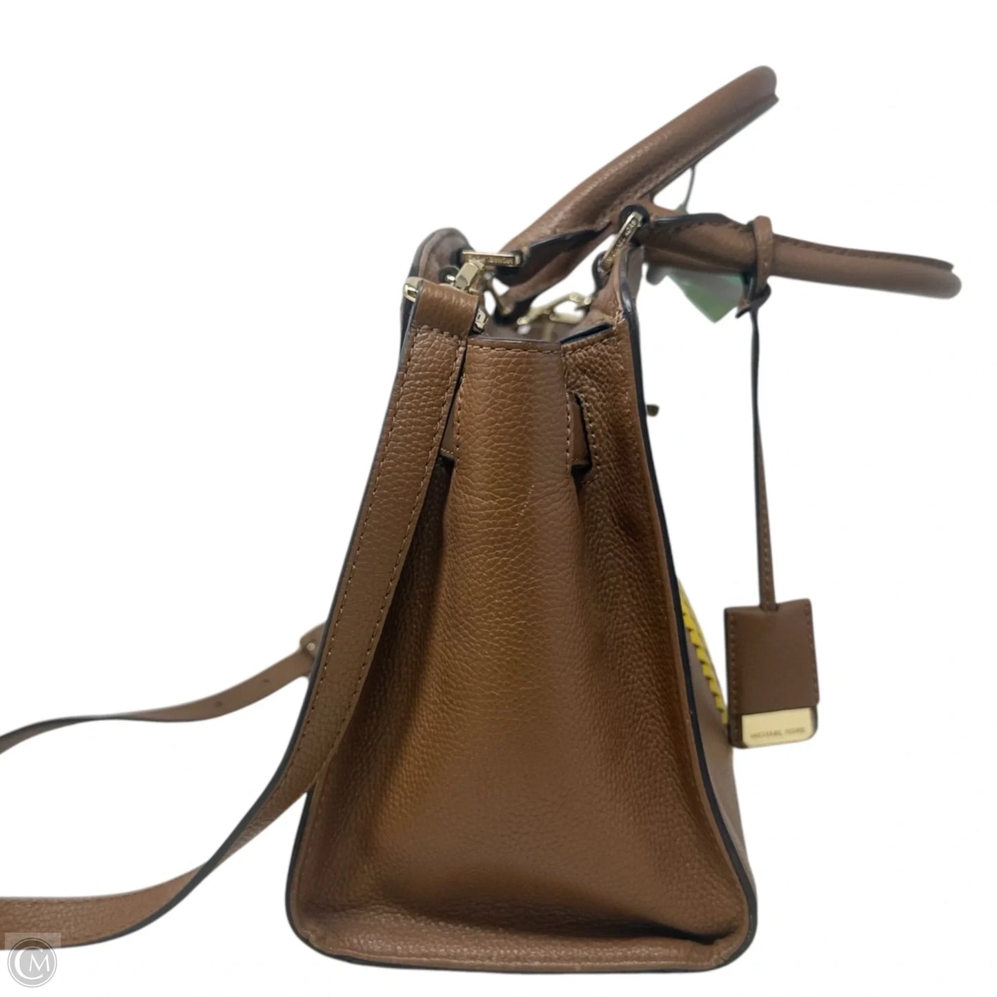 Karson Mini Satchel Bag Designer By Michael Kors Optic Luggage/Citrus, Size: Medium