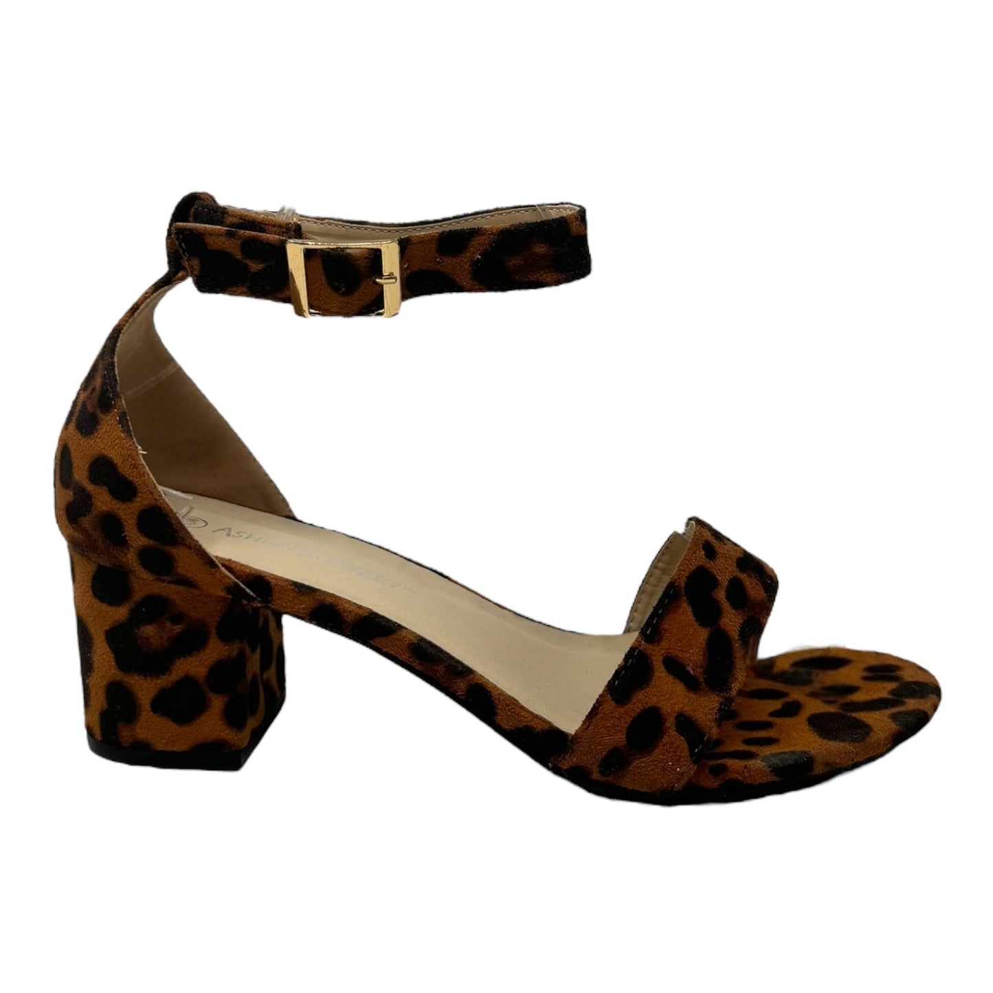 Sandals Heels Block By Ashley Stewart In Animal Print, Size: 10