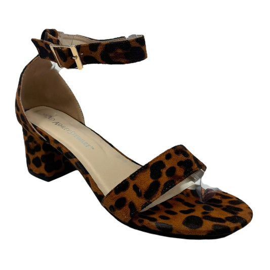 Sandals Heels Block By Ashley Stewart In Animal Print, Size: 10