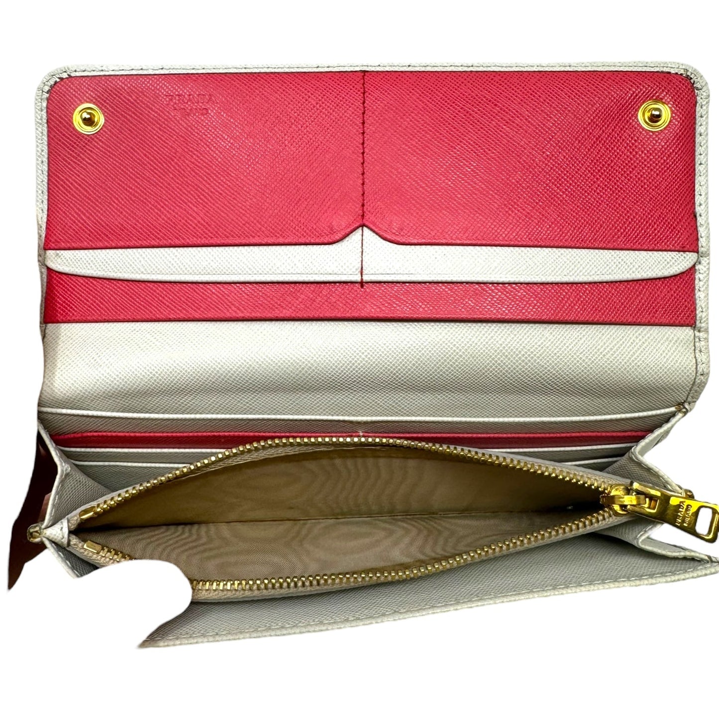 Saffiano Leather Wallet Luxury Designer By Prada  Size: Medium