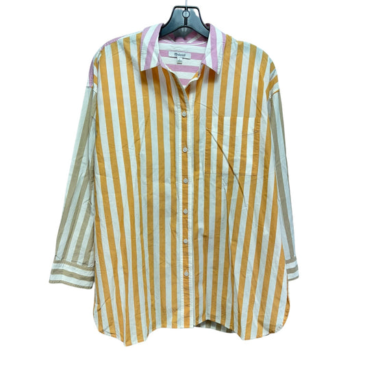 The Signature Poplin Oversized Shirt By Madewell In Ochre Fresco, Size: S