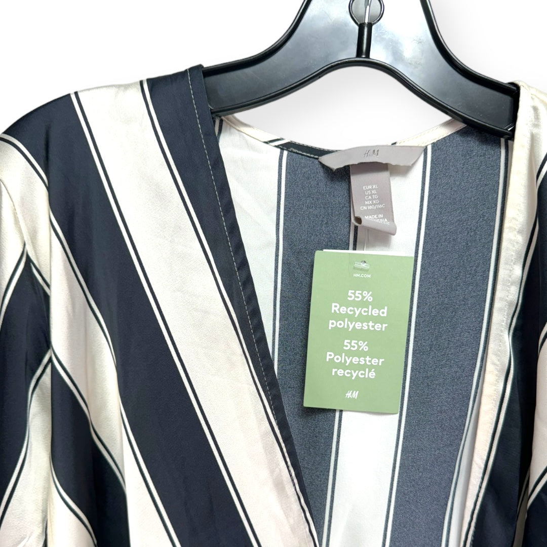 Striped Pattern Tunic 3/4 Sleeve H&m, Size Xl