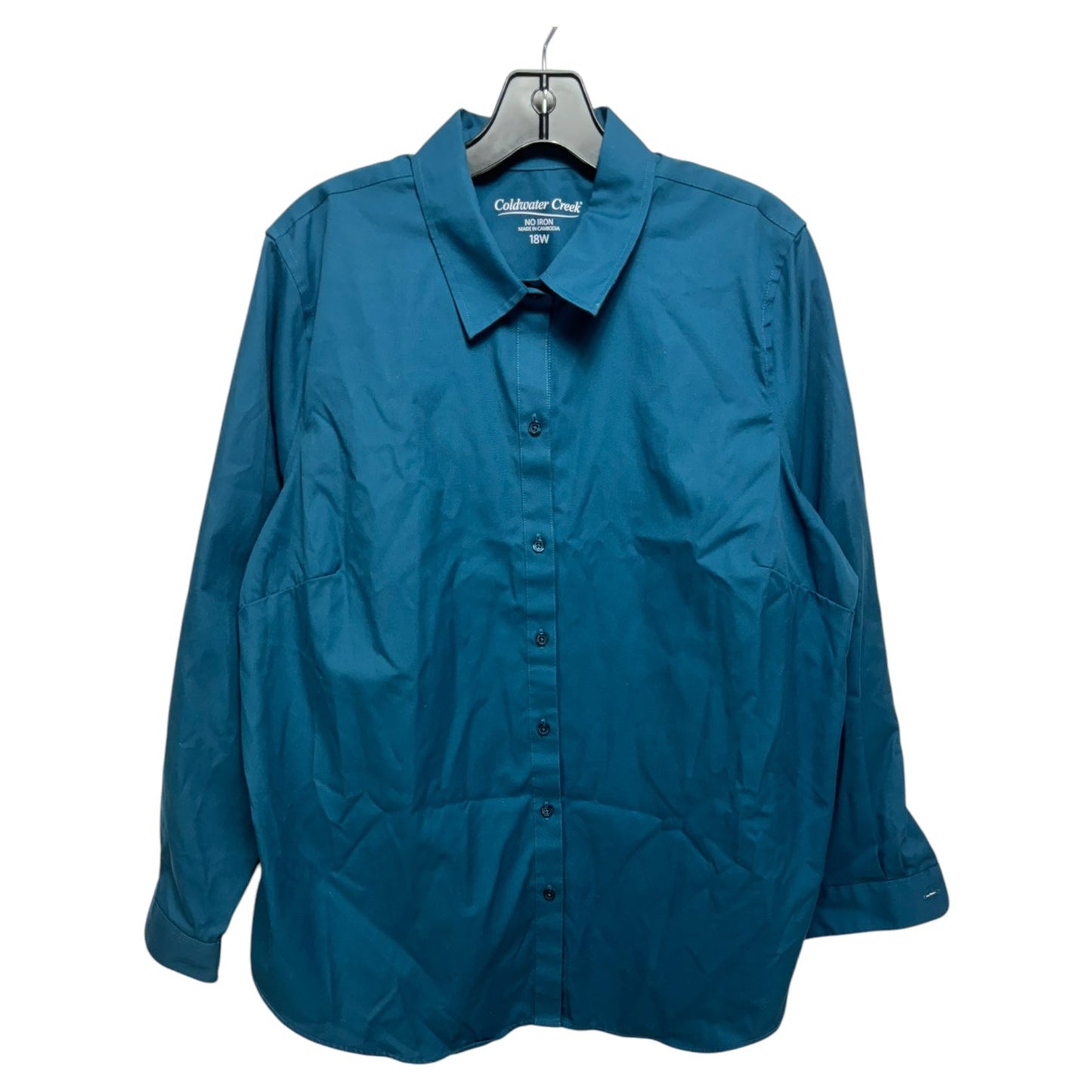 Top Long Sleeve Basic By Coldwater Creek In Teal, Size: 18