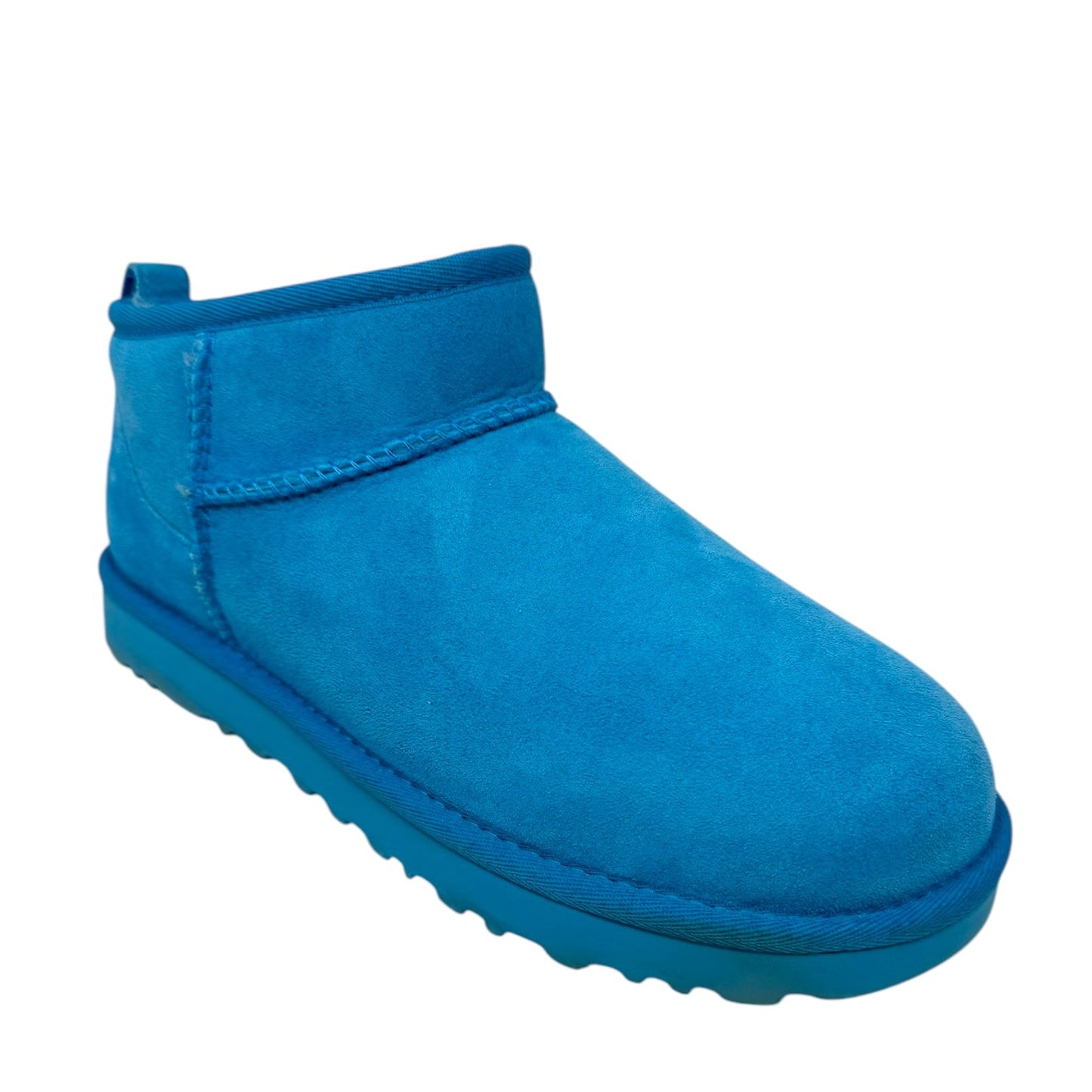 Classic Ultra Mini Boots Designer By Ugg In Splash Blue, Size: 9