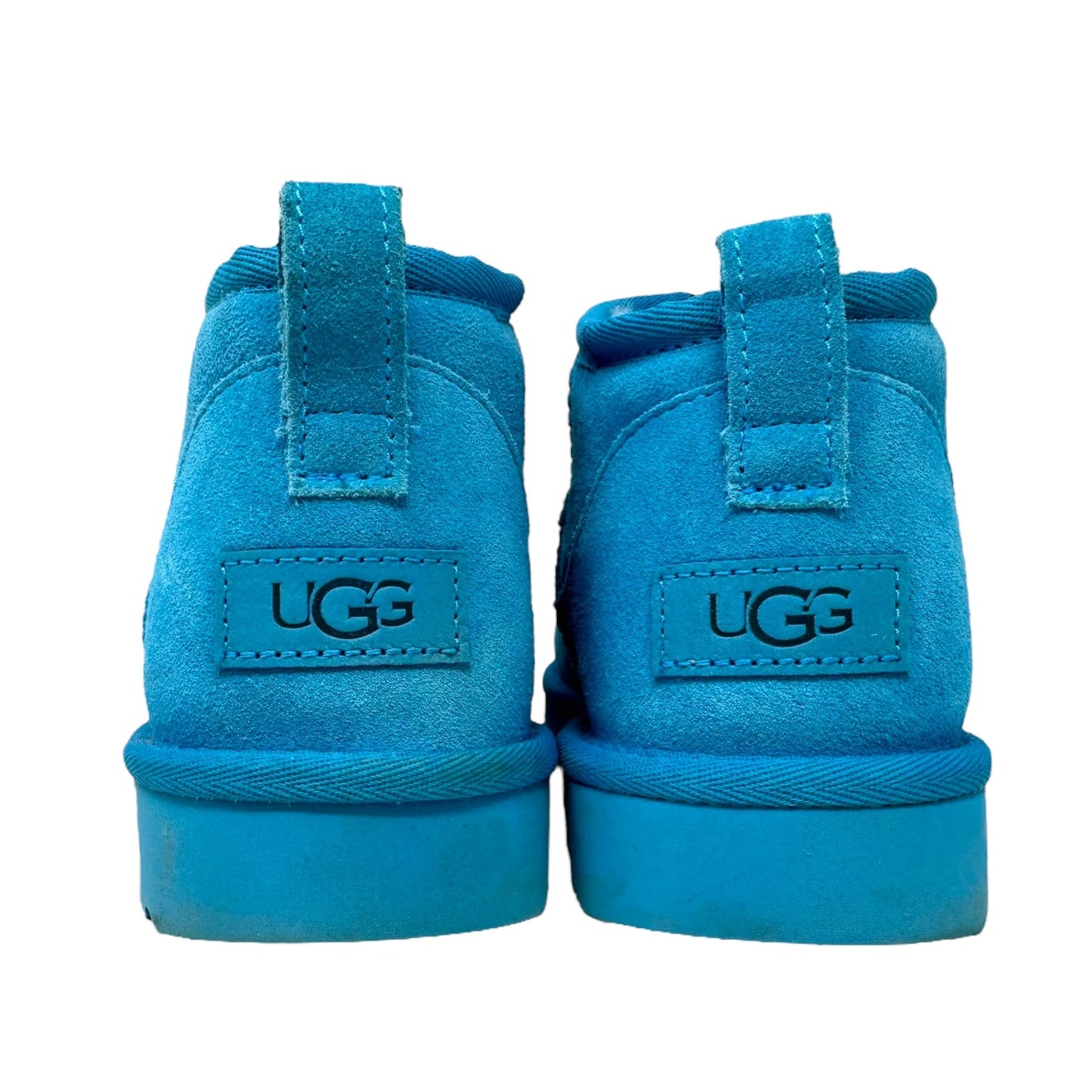 Classic Ultra Mini Boots Designer By Ugg In Splash Blue, Size: 9