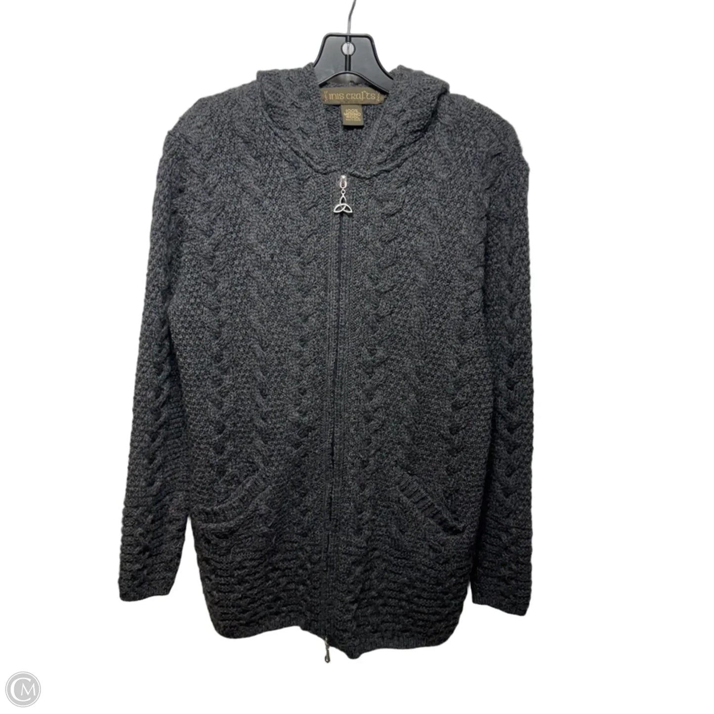 Merino Wool Sweater By Irish Crafts In Grey, Size: M
