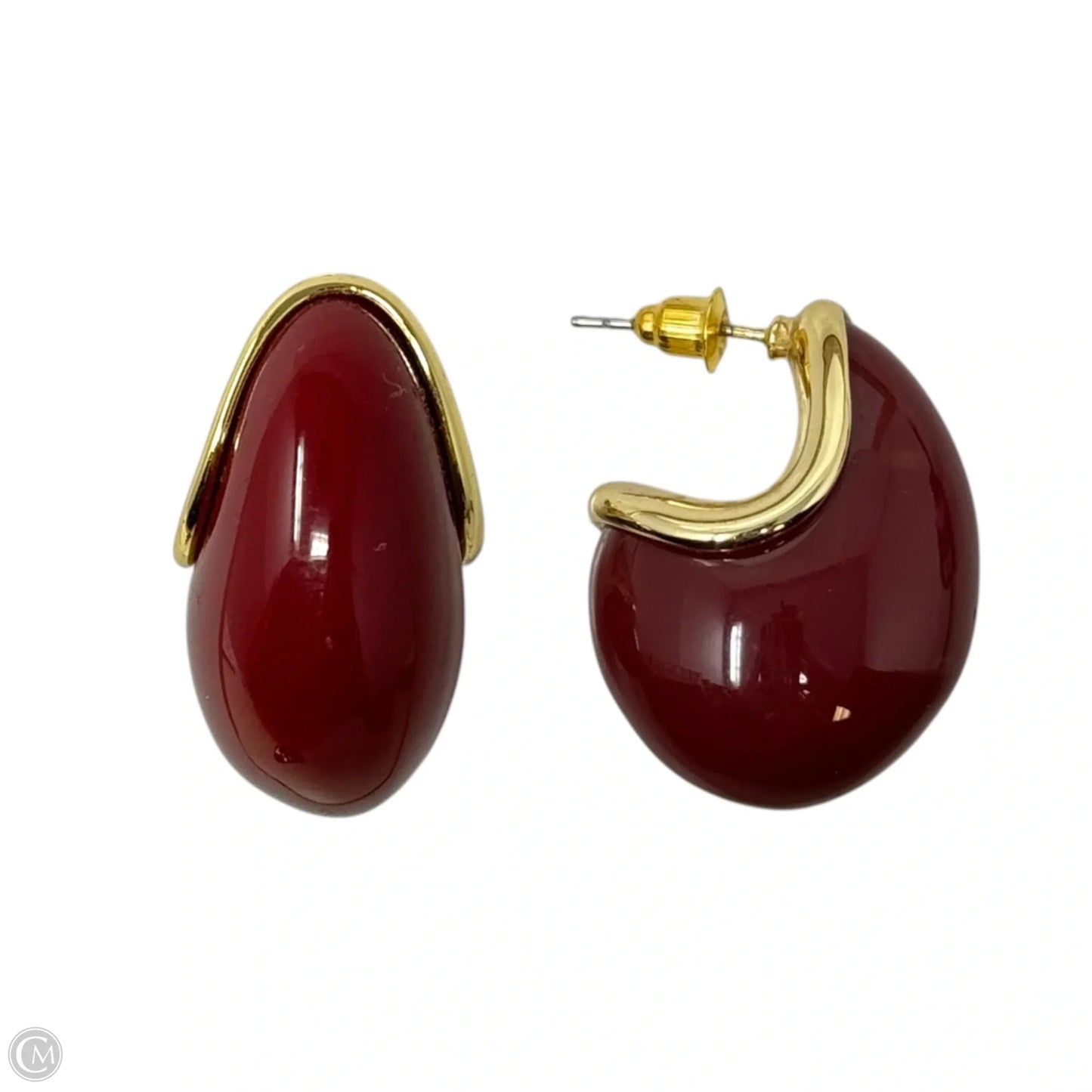 Red Chunky Hoop Earrings