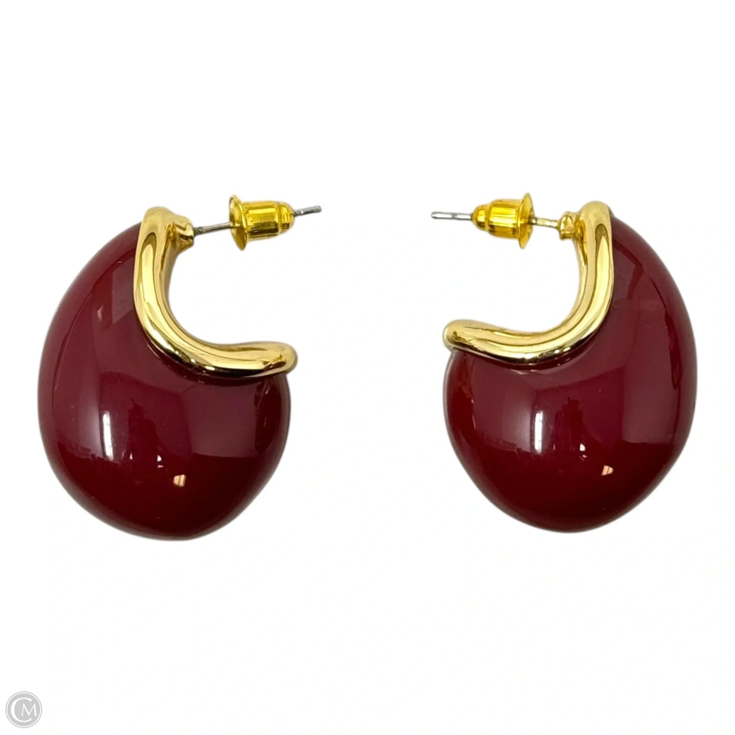 Red Chunky Hoop Earrings
