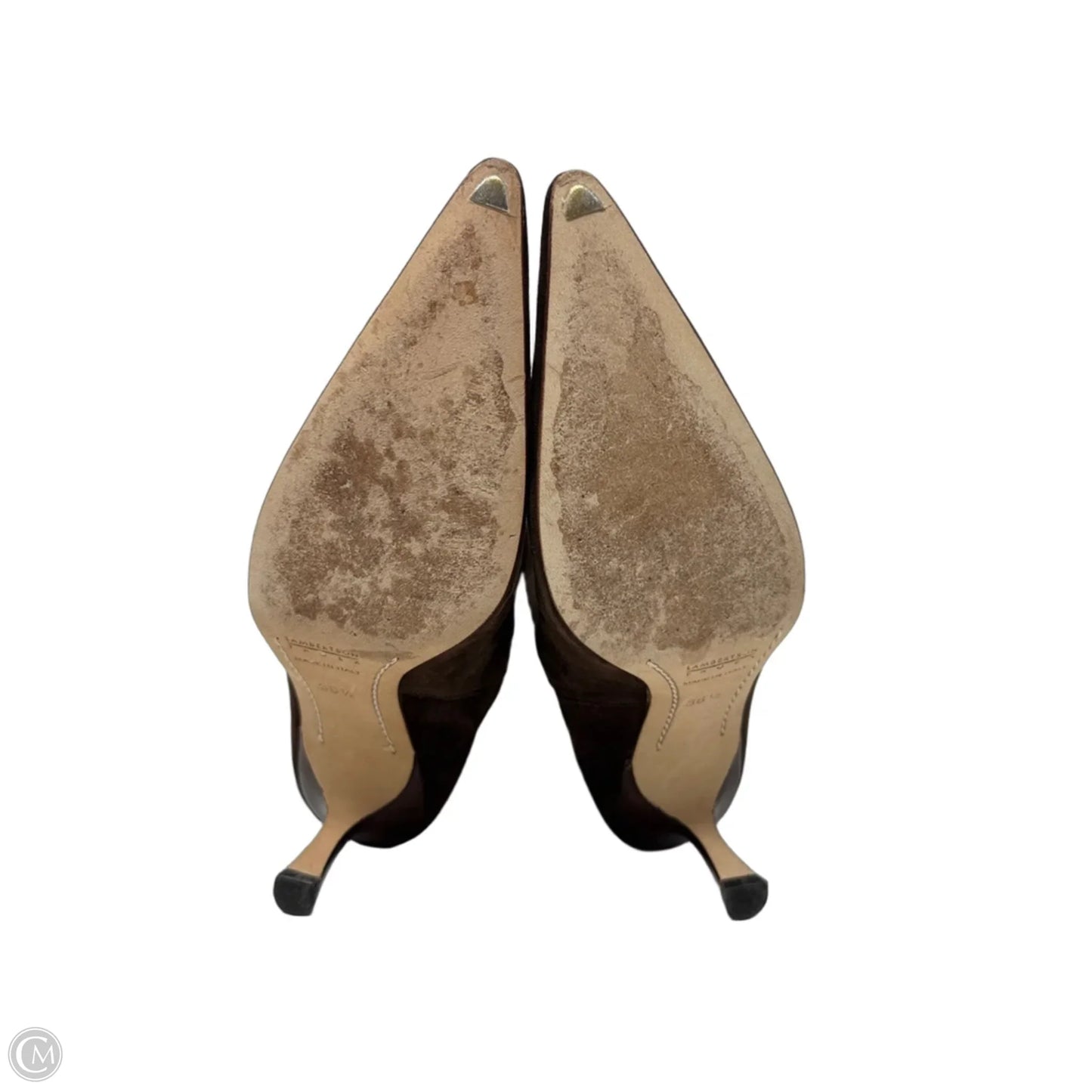Suede Pointed Toe Kitten Heel Chelsea Boots By Lambertson Truex  In Brown, Size: 6.5