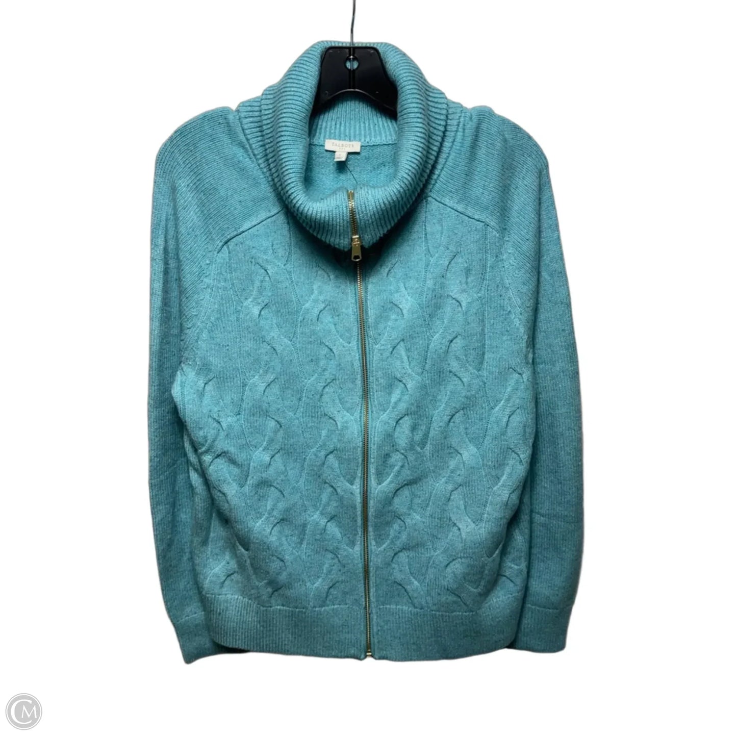 Sweater Cardigan By Talbots In Blue, Size: L