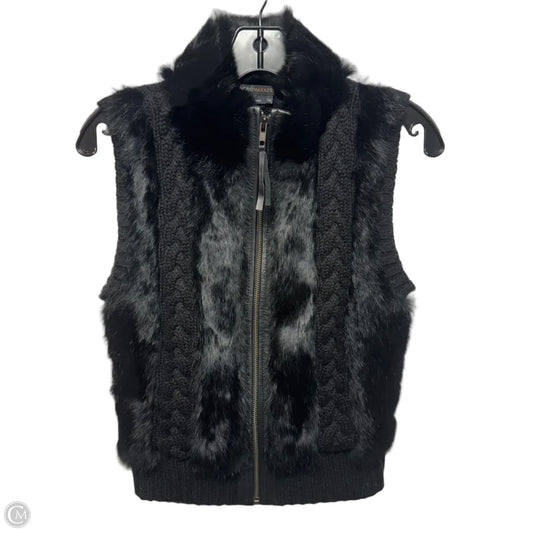 Rabbit Fux Knit Vest By Bcbgmaxazria In Black, Size: Xs