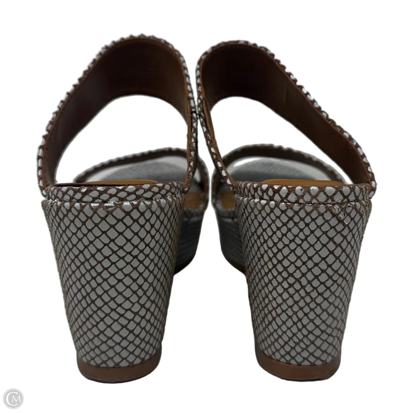 Wedge Sandals Heels By Rowen In Grey & Tan, Size: 7.5