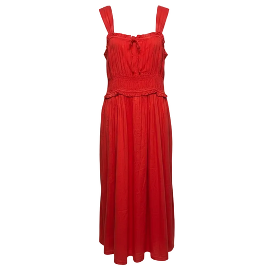 Smocked Midi Dress By Gap In Orange, Size: L