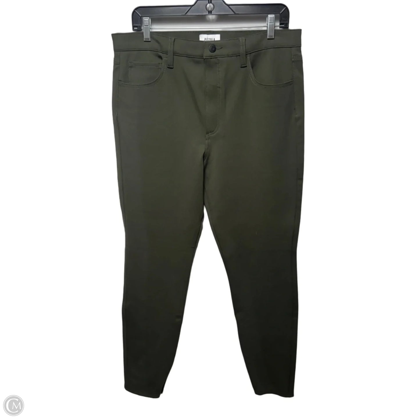 Kendall High Rise Skinny Scuba with Zipper By Pistola In Forest, Size: 14/32