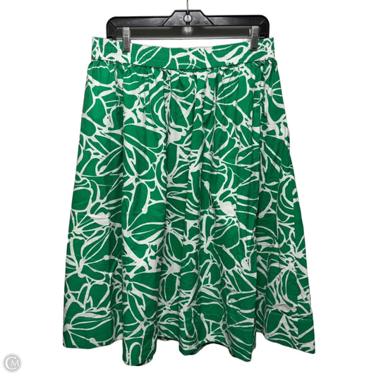 Skirt Midi By Banana Republic In Green & White, Size: L