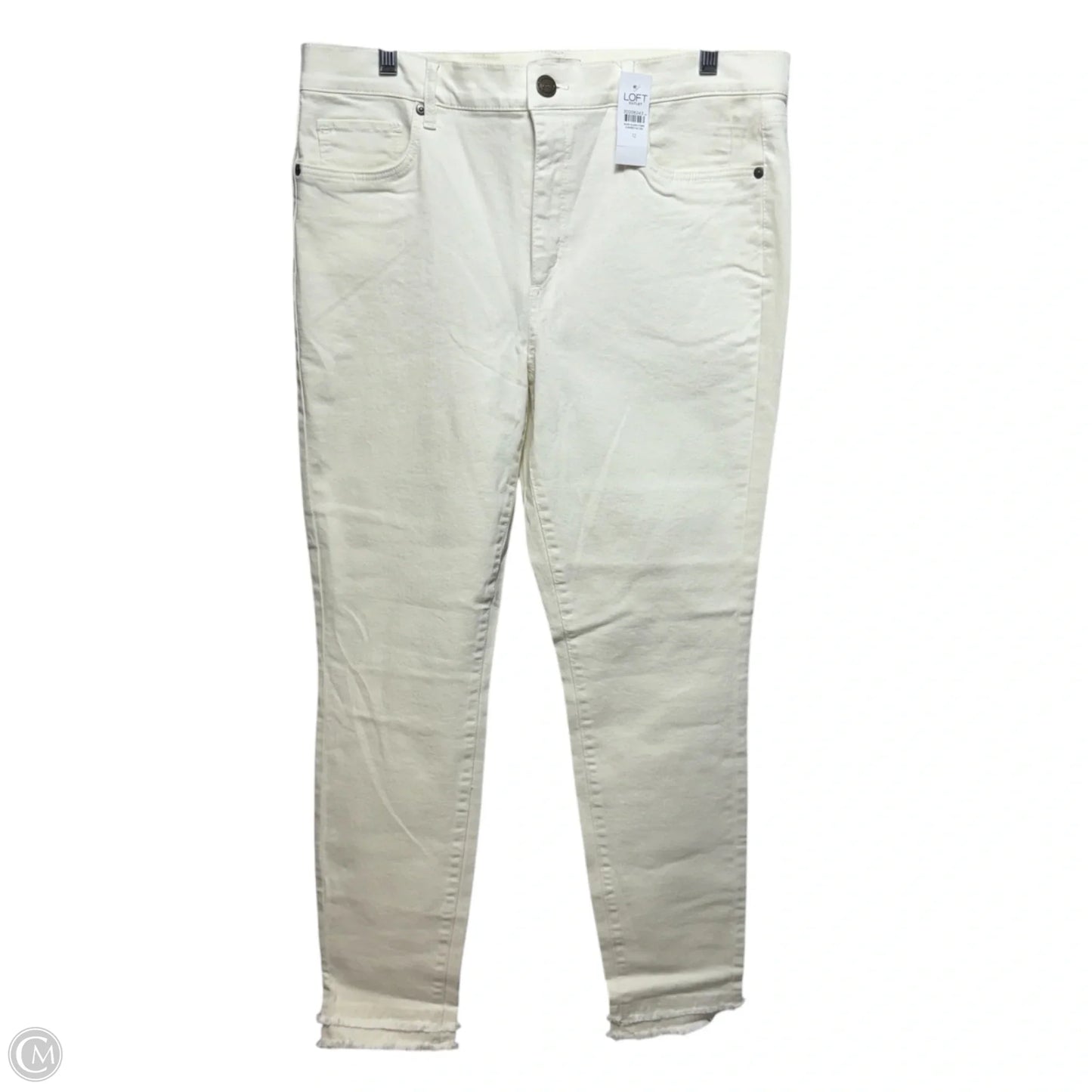 Jeans Straight By Loft In Cream, Size: 12