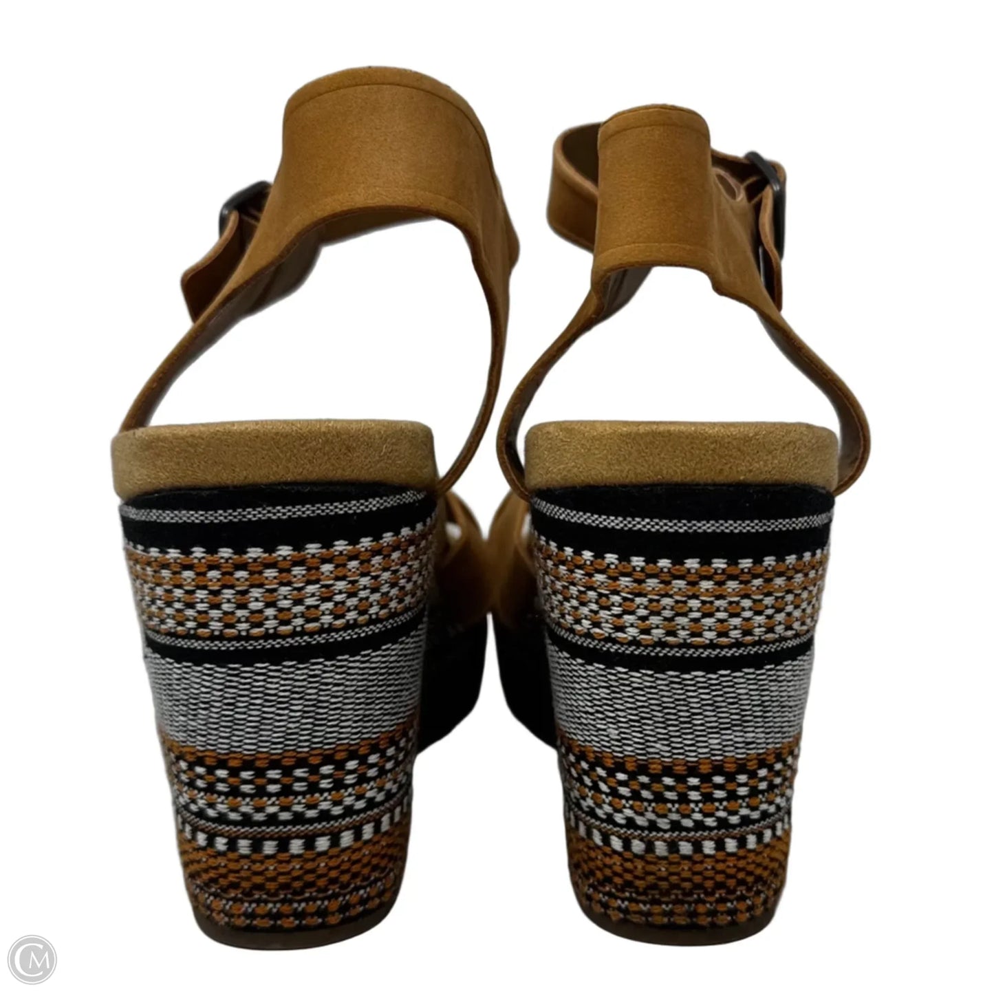 Yarosan Sandals Heels Wedge By Lucky Brand In Brown & Grey, Size: 11