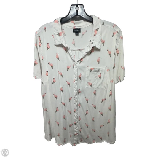 Flamingo Ice cream Top Short Sleeve By Torrid In Animal Print, Size: 3x