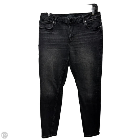 Miller Skinny Jeans Designer By All Saints In Grey, Size: 14/32