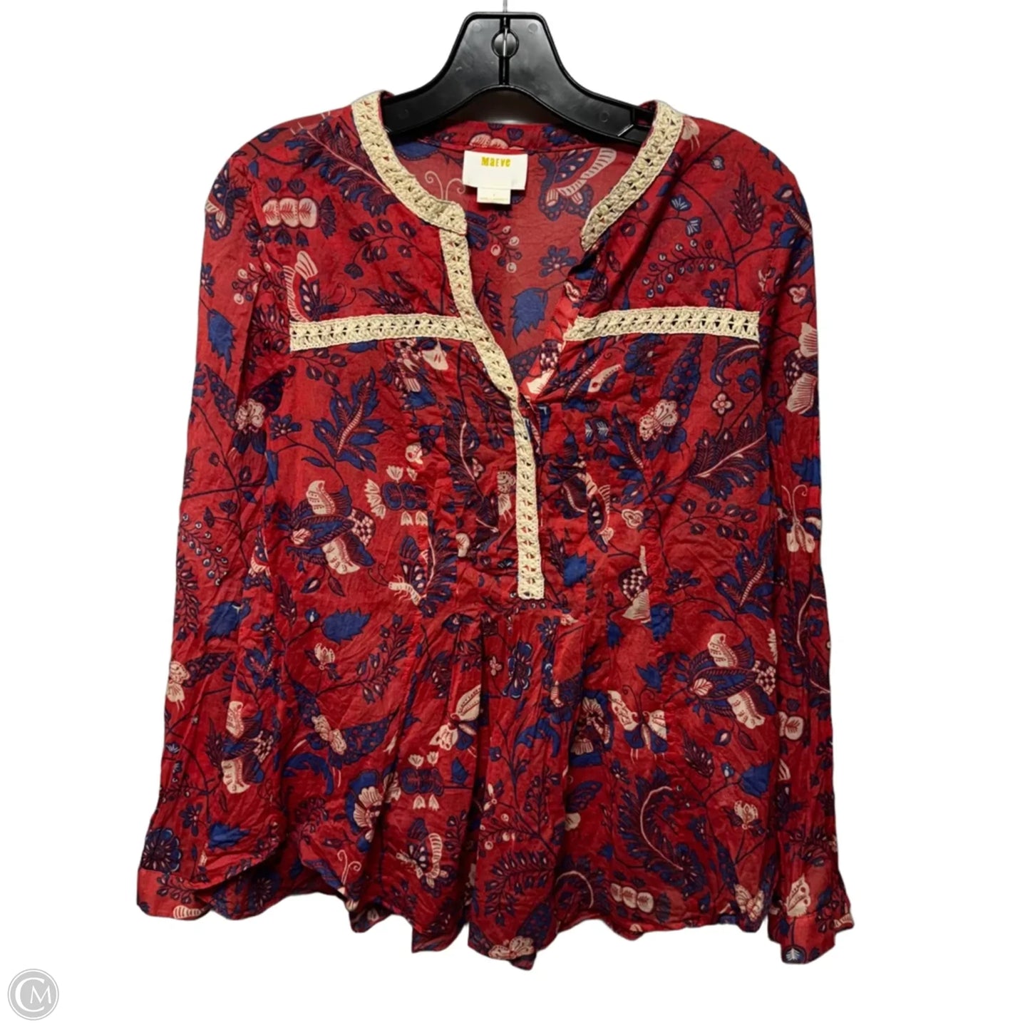 Top Long Sleeve By Maeve In Floral Print, Size: 4
