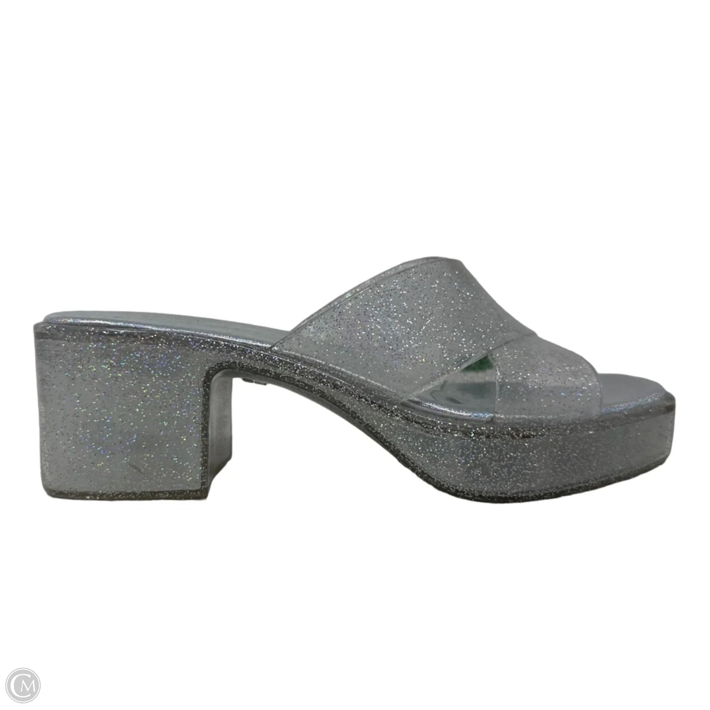 Bubblegum Heeled Slide Sandals By Jeffrey Campbell In Clear, Size: 7 (EU 38)