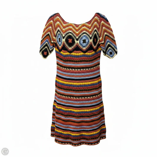Coachella Crochet Stripe & Diamond Mini Dress Designer By See By Chloe In Multi-colored, Size: XS