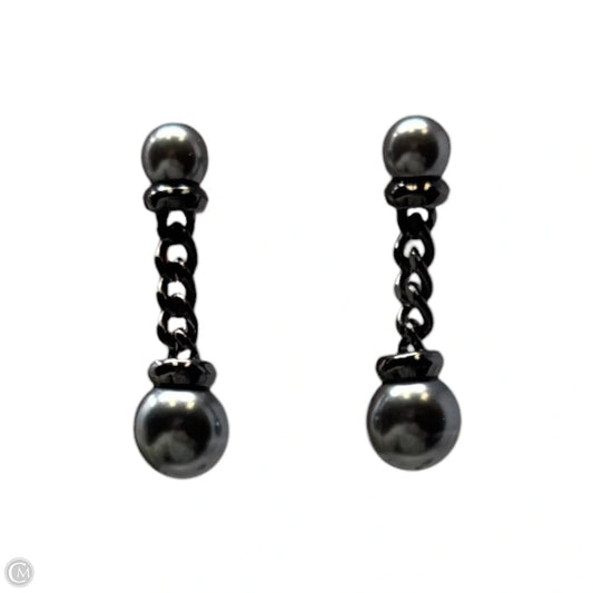Gunmetal Chain Faux Pearl Dangle Earrings Luxury Designer By Givenchy