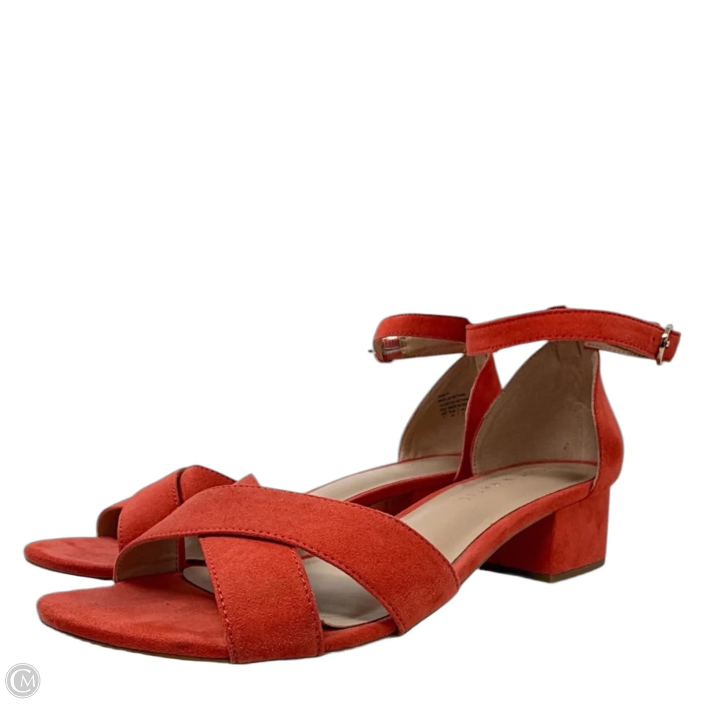 Rosetta Block Heel Sandals By Kelly And Katie In Orange, Size: 9