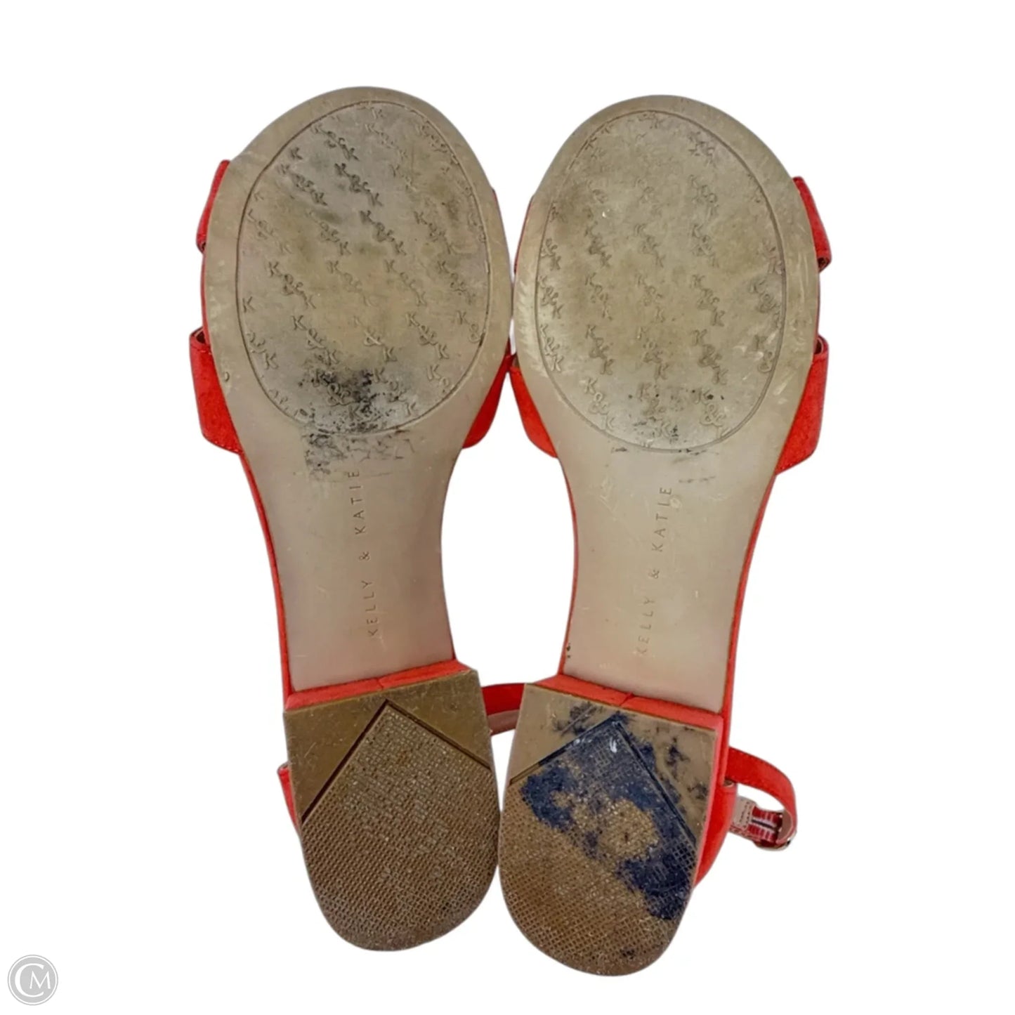 Rosetta Block Heel Sandals By Kelly And Katie In Orange, Size: 9